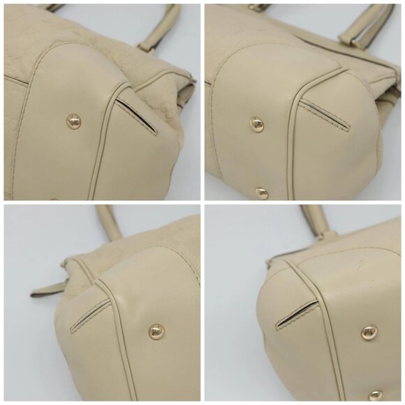 GUCCI GG Canvas Guccissima Pretty Tote Bag Leather Beige Gold - Picture 16 of 16